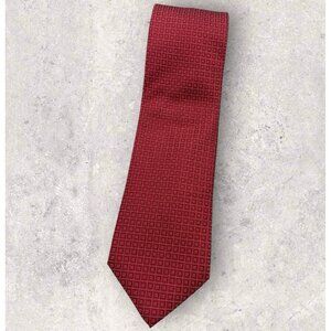 CANALI EXCLUSIVE Silk Tie ITALY Red Blue White Geometric W:3.5" EUC